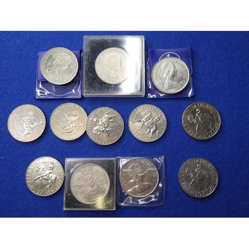 72 - An assortment of various crown coins etc.