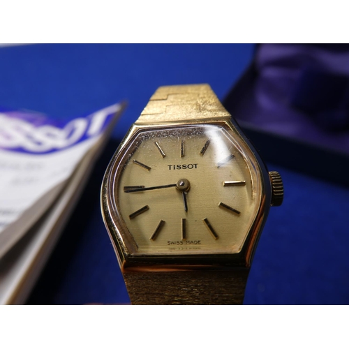 98 - A vintage ladies Tissot wristwatch in original case.