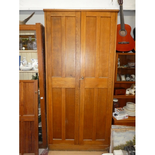 72 - A stunning antique pine school cupboard.