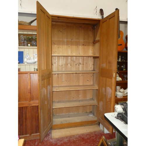 72 - A stunning antique pine school cupboard.