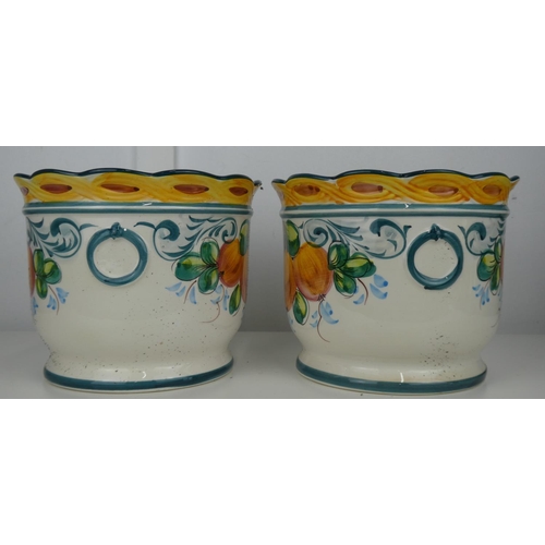 552 - 2 decorative ceramic planters.