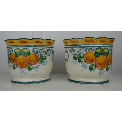 552 - 2 decorative ceramic planters.