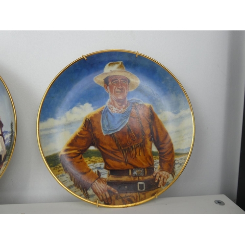 584 - 3 limited edition John Wayne cabinet plates.