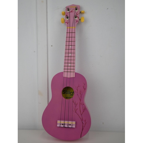 602 - A Pink Stag ukulele.