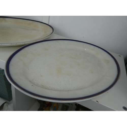 703 - 2 large antique platters.