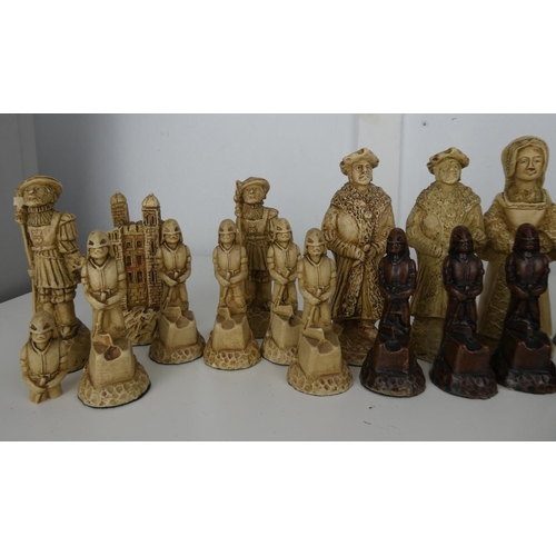 704 - A decorative part chess set.