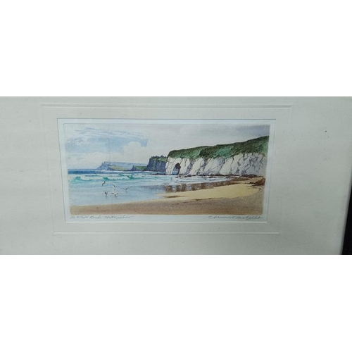 660 - A framed watercolour of the White Rocks, Portrush, signed by Irish artist Robert Cresswell Boak