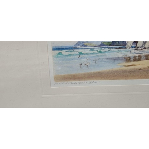 660 - A framed watercolour of the White Rocks, Portrush, signed by Irish artist Robert Cresswell Boak