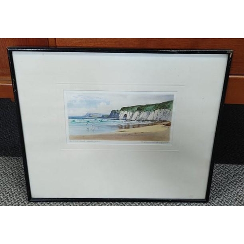 660 - A framed watercolour of the White Rocks, Portrush, signed by Irish artist Robert Cresswell Boak