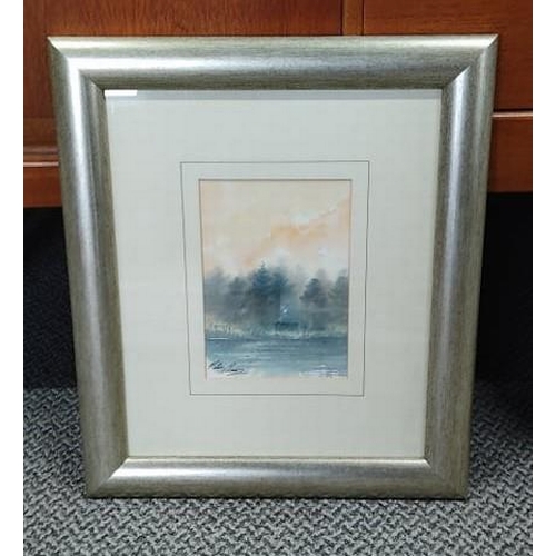 668 - A framed painting signed by the artist Peter Shaw.