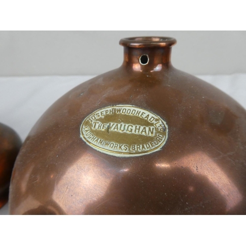 123 - A collection of antique copper ware.