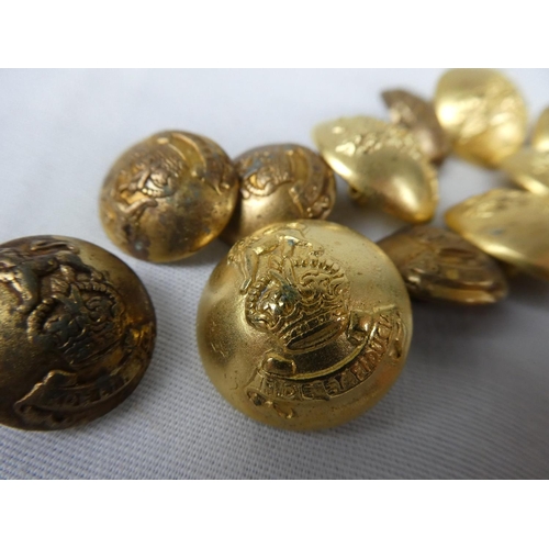 79 - An assortment of various brass Military buttons.