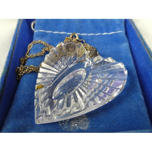 82 - A Waterford cyrstal heart shaped pendant and chain in original box
