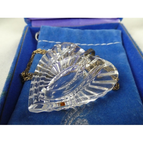 82 - A Waterford cyrstal heart shaped pendant and chain in original box