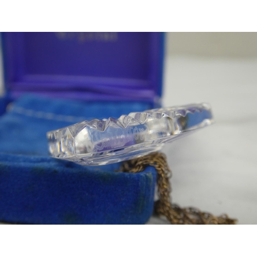 82 - A Waterford cyrstal heart shaped pendant and chain in original box