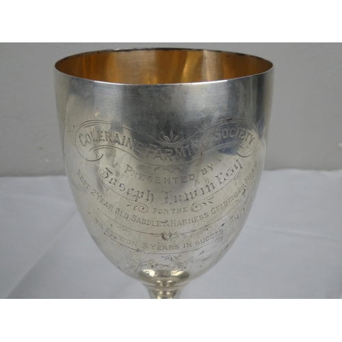 85 - A stunning antique Sterling Silver presentation cup with local interest, 'Coleraine Farming Society'... 
