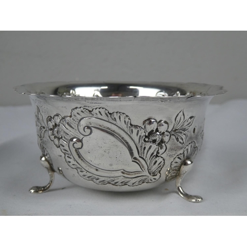 86 - A stunning antique Irish Silver bowl, decorated with hunting scene.