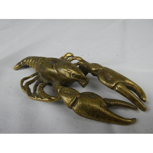 95 - A vintage brass lobster.