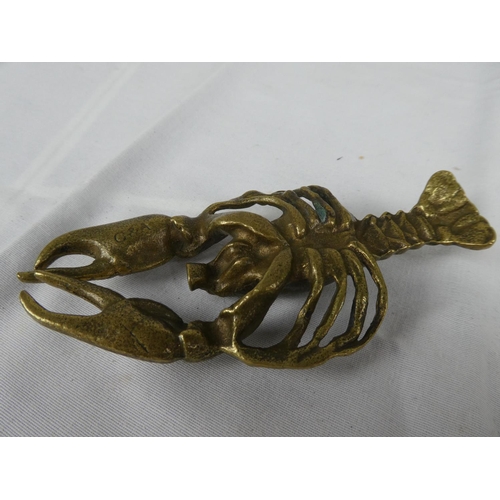 95 - A vintage brass lobster.
