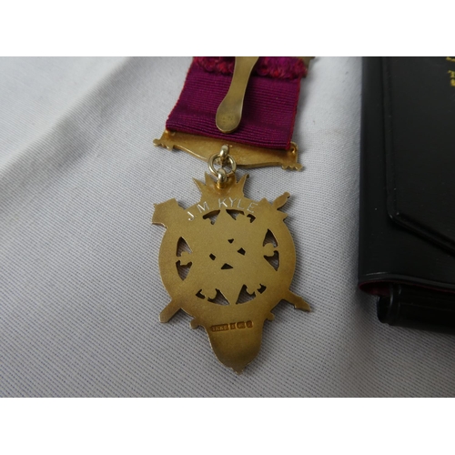 98 - A gilt Sterling Silver Masonic medal J M Kyle.