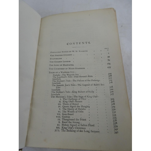 92 - An antique copy of 'The Poetical works of Henry Wadsworth Longfellow', edited by Rosseti.