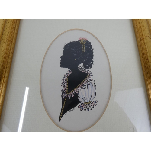 99 - A gilt framed silhouette, 'M.Ross'.