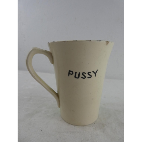 124 - A vintage hand painted Burleigh Ware 'Pussy' cup.