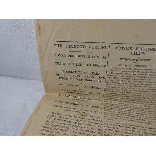 138 - An antique newspaper 'Western Daily Mercury dated June 1897 - Day of Queen Victoria Diamond Jubilee'... 