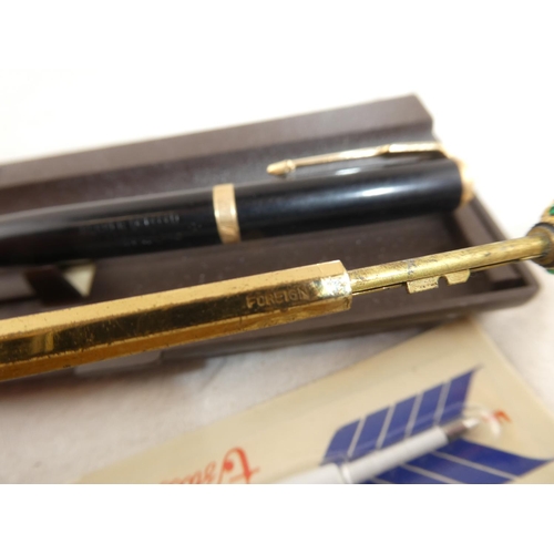 145 - A vintage Parker pen and more.