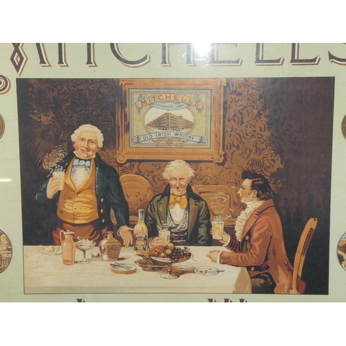 148 - A framed 'Mitchells and Irish Whiskey' advertising print.