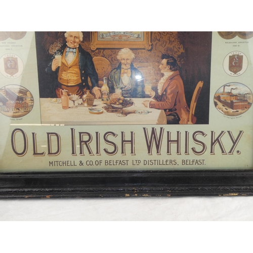 148 - A framed 'Mitchells and Irish Whiskey' advertising print.