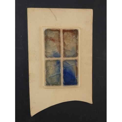 165 - A studio pottery panel, 'Silent Windows', by designer Joe Kane, Co Donegal.