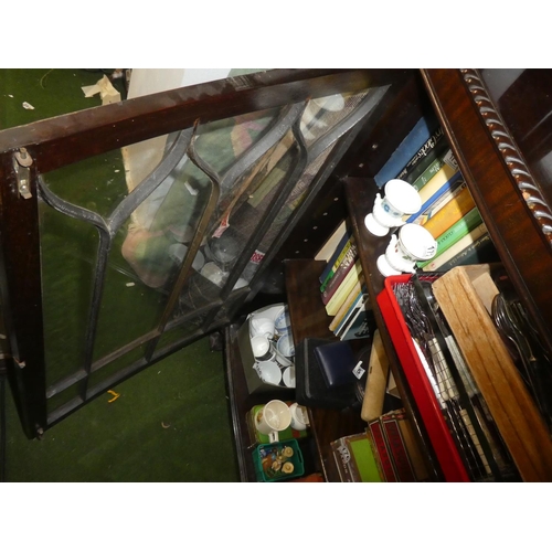 168 - An antique style bookcase/ display cabinet.