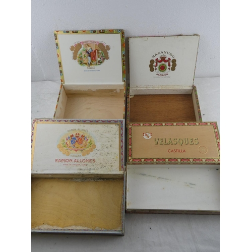 176 - 4 vintage wooden cigar boxes.