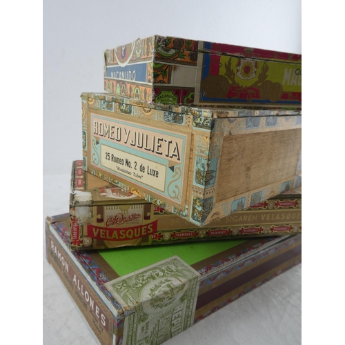 176 - 4 vintage wooden cigar boxes.
