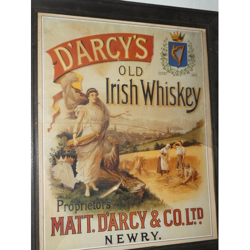 226 - A vintage Darcys Irish Whiskey print.