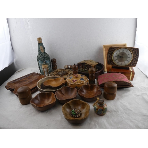 238 - A large assortment of various wooden trinket boxes, dishes and more.