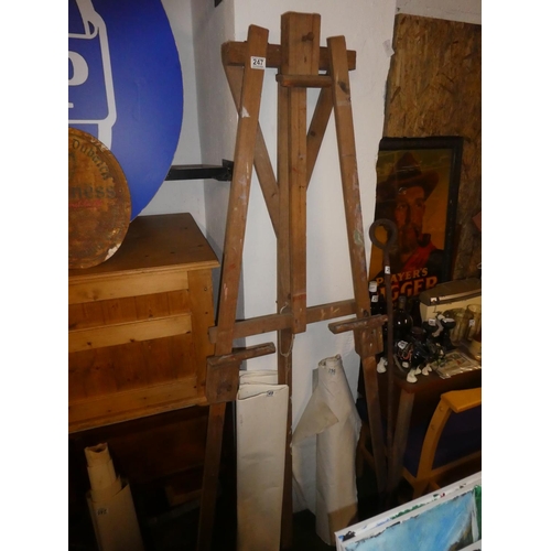 247 - A large wooden Artists easel.