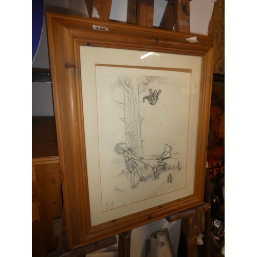 248 - A framed Winne the Pooh print.