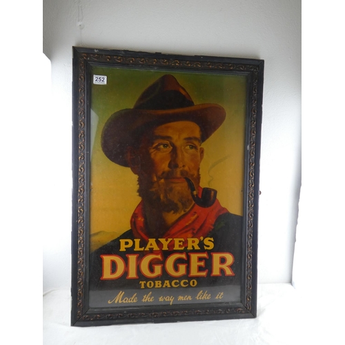 252 - A large framed 'Player's Digger Tobacco' advertising print.