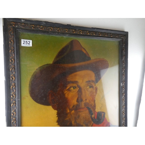 252 - A large framed 'Player's Digger Tobacco' advertising print.