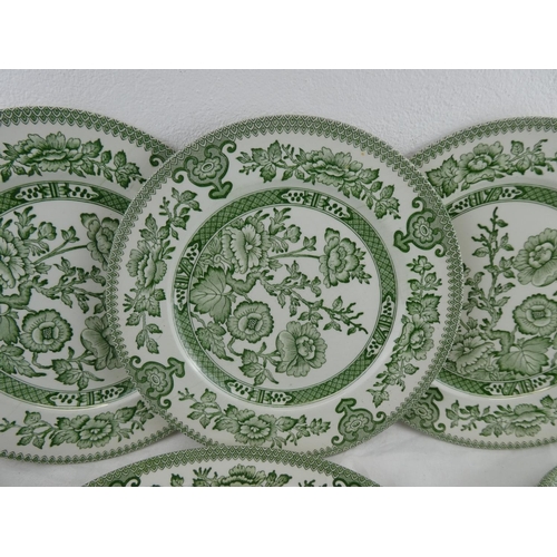 270 - A set of Indian Tree green pattern design tableware.