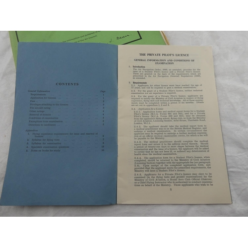 293 - A 1950's Royal Air Force Supplementary Flight Information Document and a Student Pilot's and Private... 