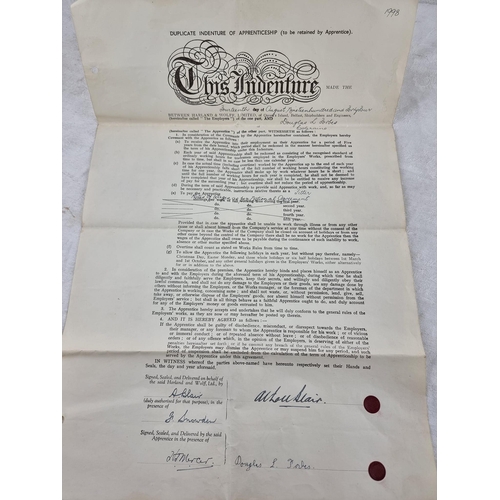 114 - A vintage Harland & Wolff apprentice contract/ indenture.