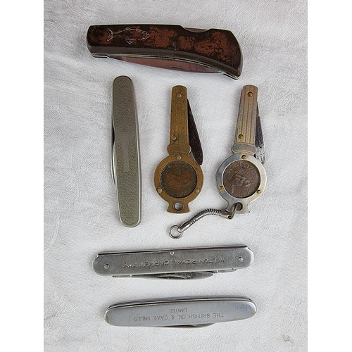 84 - A collection of vintage pocket knives.