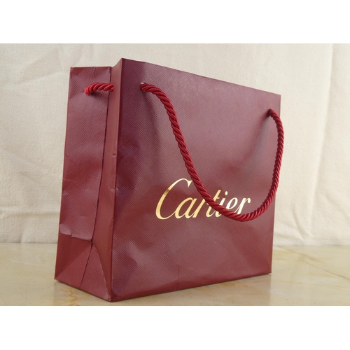 122 - A stunning 'Cartier' pen and leather holder in original presentation boxes and paper bag.