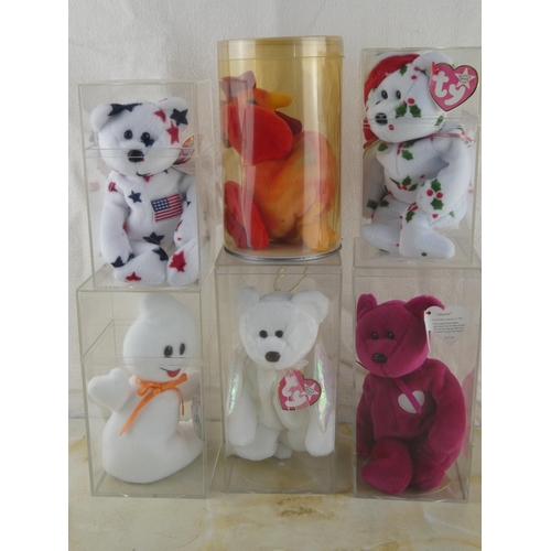 149 - A collection of TY Beanie Baby bears in presentation boxes, to include Valentina, 1998 Holiday Teddy... 