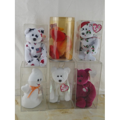 149 - A collection of TY Beanie Baby bears in presentation boxes, to include Valentina, 1998 Holiday Teddy... 