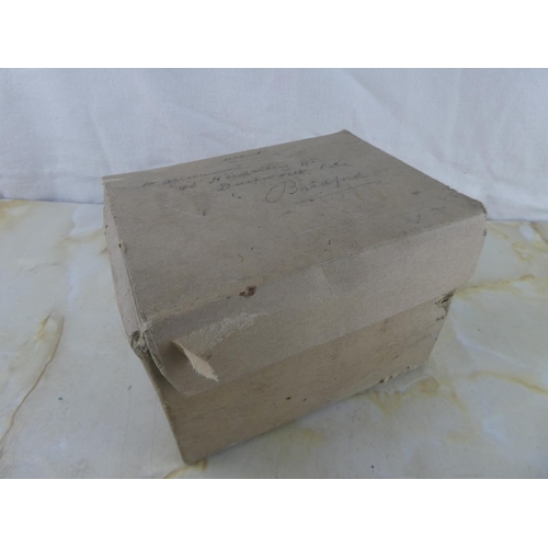 164 - An antique gas mask dated 26 July 1937 and original box.