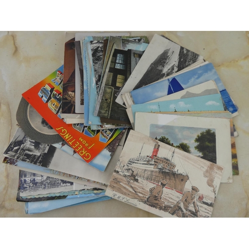 176 - An assorted lot of postcards to include 'R.M.L. Laconia, Cunard Line'